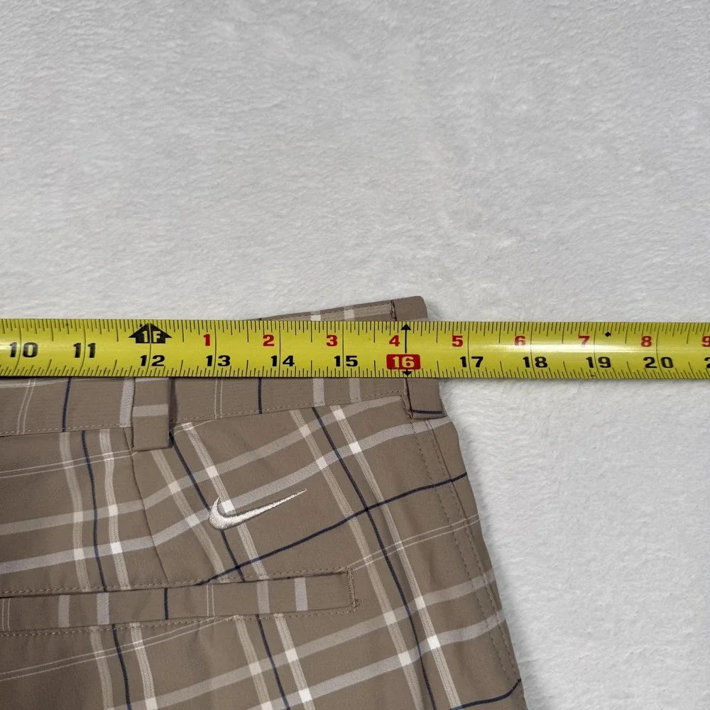 Nike Golf‎ Shorts Mens 32 Brown Plaid Dri-FIT Performance Lightweight Athletic